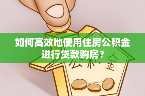 黑河如何高效地使用住房公积金进行贷款购房？